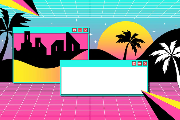 Free Vector | Linear vintage vaporwave background