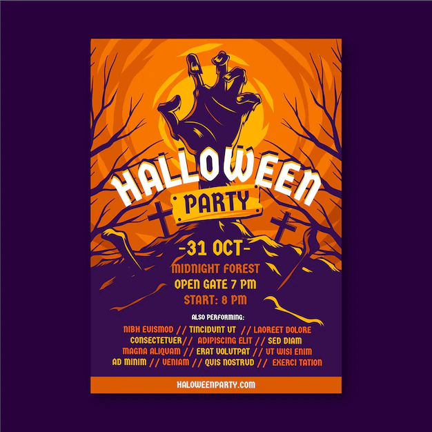 Free Vector | Halloween party poster template