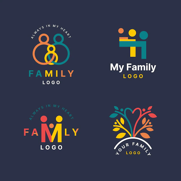 Free Vector | Family logo collection