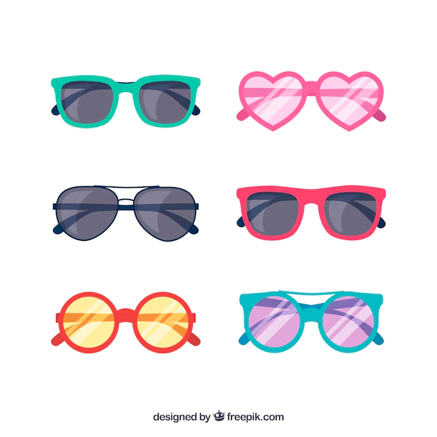 Free Vector | Modern sunglasses collection in flat style