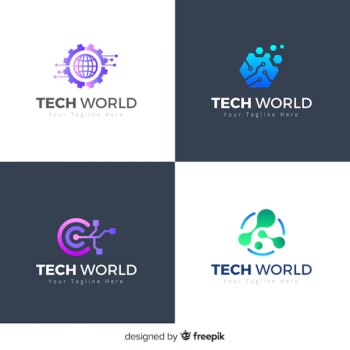 Free Vector | Technology logo collection gradient style
