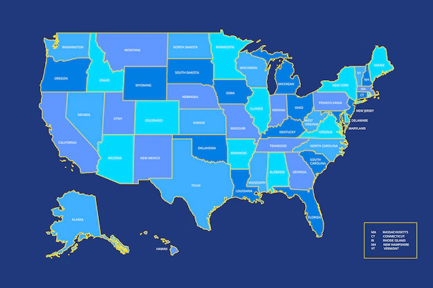 Free Vector | Flat design usa outline map