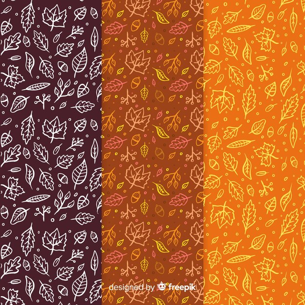 Free Vector | Hand drawn autumn pattern collection