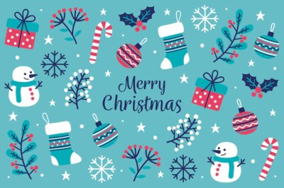 Free Vector | Hand drawn christmas background