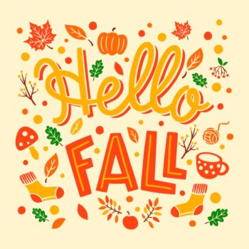Free Vector | Flat hello fall lettering for autumn celebration
