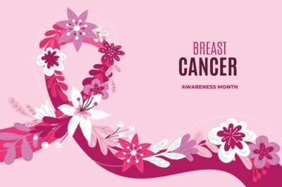 Free Vector | Hand drawn flat breast cancer awareness month background