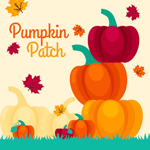 Free Vector | Hand drawn pumpkin patch illustration