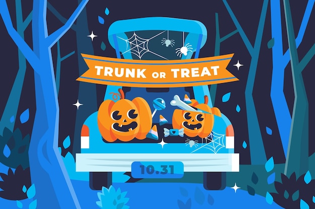 Free Vector | Flat trunk or treat background