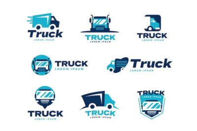 Free Vector | Creative truck logo templates
