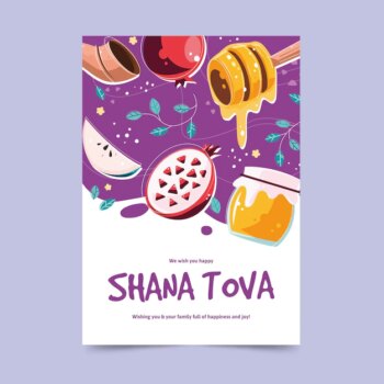 Free Vector | Shana tova greeting card template