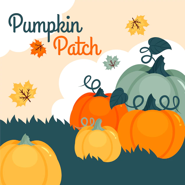 Free Vector | Hand drawn pumpkin patch illustration