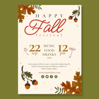 Free Vector | Flat vertical poster template for autumn