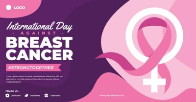 Free Vector | Hand drawn flat international day against breast cancer social media post template