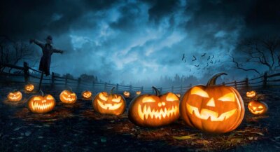 Free Photo | Halloween wallpaper with evil pumpkins