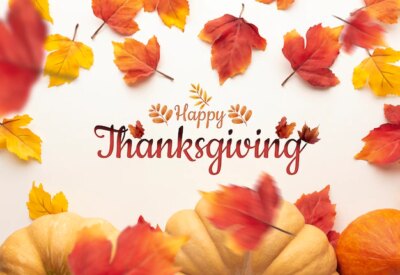 Free Photo | Thanksgiving day banner with leaves