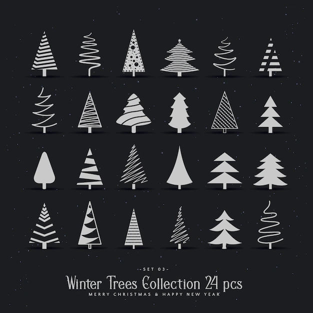 Free Vector | 20 different christmas tree design set