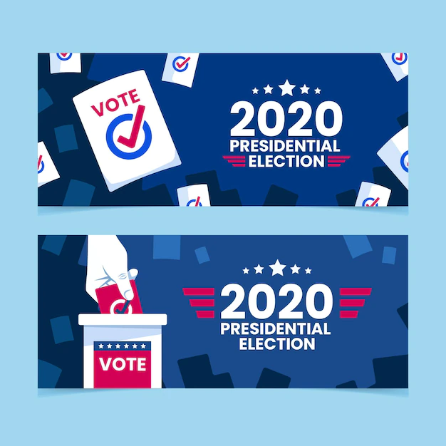Free Vector | 2020 presidential election banners