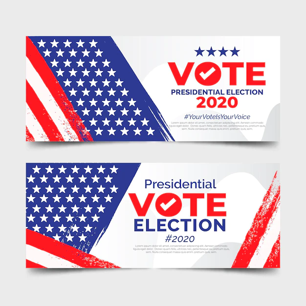 Free Vector | 2020 us presidential election banners template
