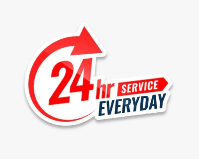 Free Vector | 24 hour everyday service sticker design