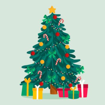 Free Vector | 2d christmas tree illustration