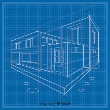 Free Vector | 3d blueprint of a building
