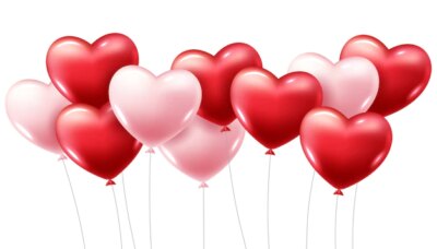 Free Vector | 3d realistic red heart balloons flying