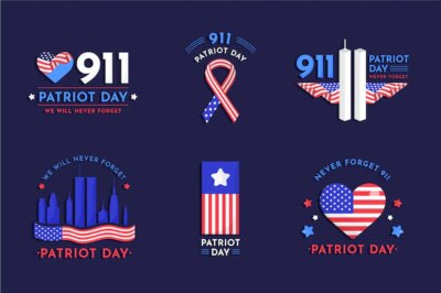 Free Vector | 9.11 patriot day badges collection