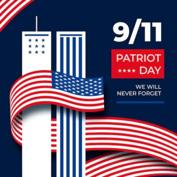Free Vector | 9.11 patriot day illustration