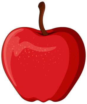 Free Vector | A red apple on white background