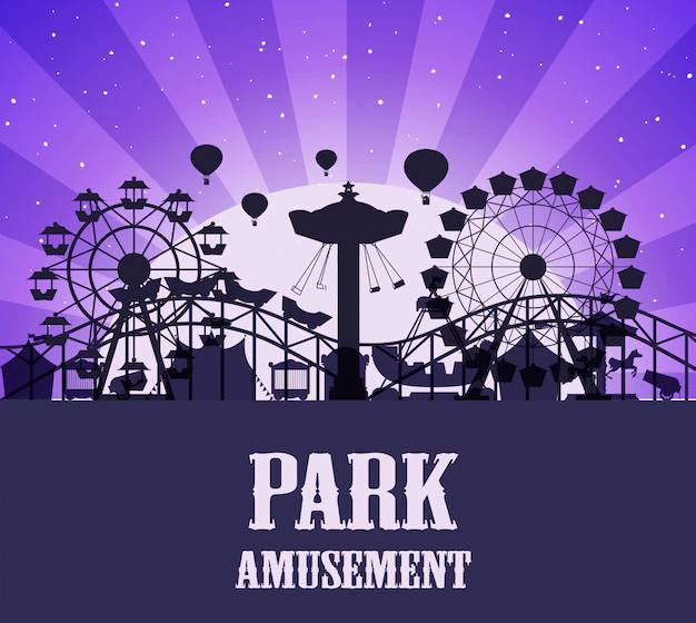 Free Vector | A silhouette amusement park template