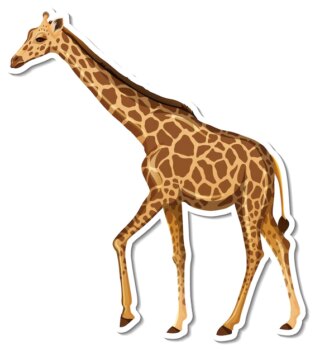 Free Vector | A sticker template of giraffe cartoon character