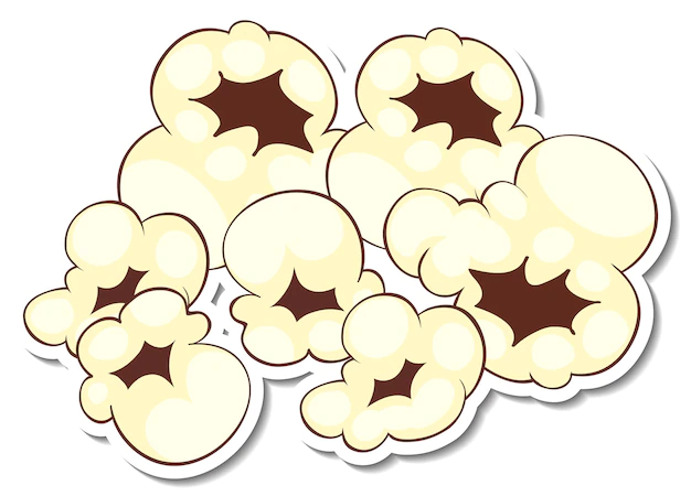 Free Vector | A sticker template with popcorn isolated