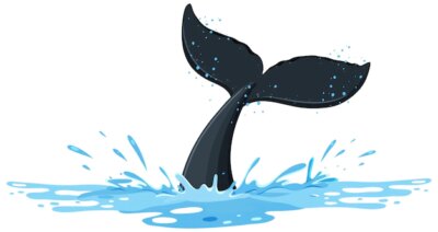Free Vector | A tail of humpback whale above the water