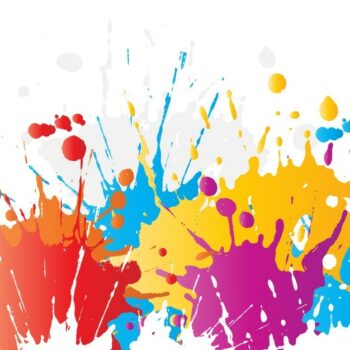 Free Vector | Abstract background of brightly coloured paint splats