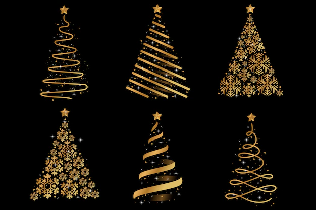 Free Vector | Abstract golden christmas tree