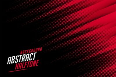 Free Vector | Abstract halftone lines in red and black color