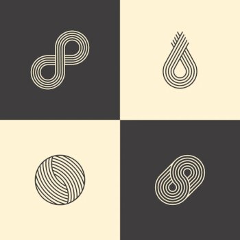 Free Vector | Abstract lineal logo pack