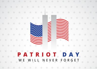 Free Vector | Abstract patriot day background with twin towers and flag