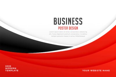 Free Vector | Abstract red and wave background for business presentation