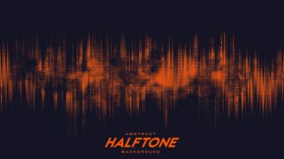 Free Vector | Abstract torn orange halftone sound wave. scrathed dotted texture element.