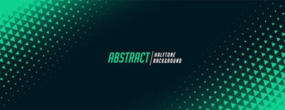 Free Vector | Abstract triangle halftone banner in green color