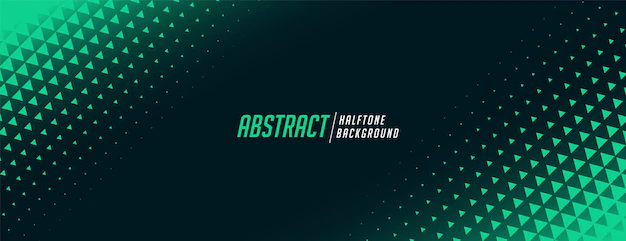Free Vector | Abstract triangle halftone banner in green color