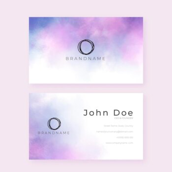 Free Vector | Abstract watercolor horizontal business card template