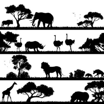 Free Vector | African landscape silhouette