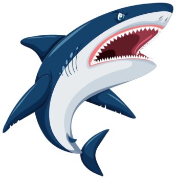 Free Vector | Aggressive great white shark cartoon