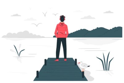 Free Vector | Alone concept illustration