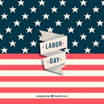 Free Vector | American flag background with labor day ribbon