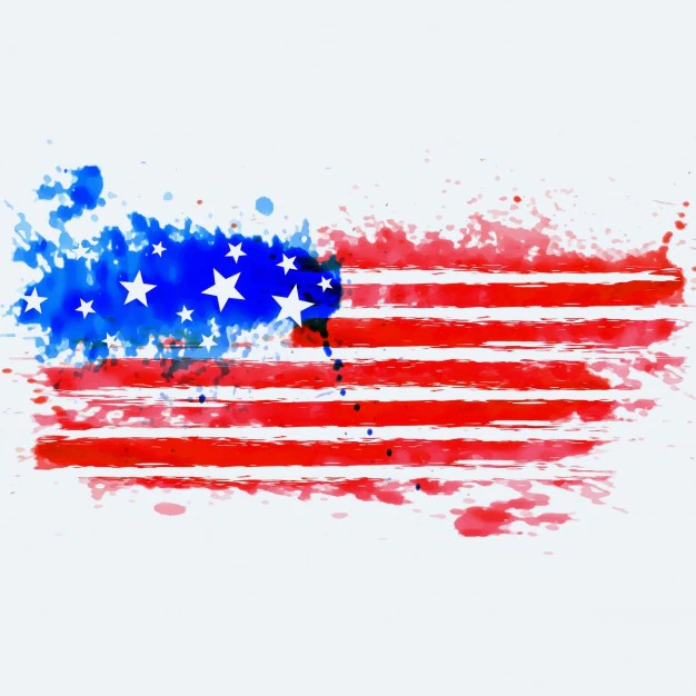 Free Vector | American flag made with watercolor