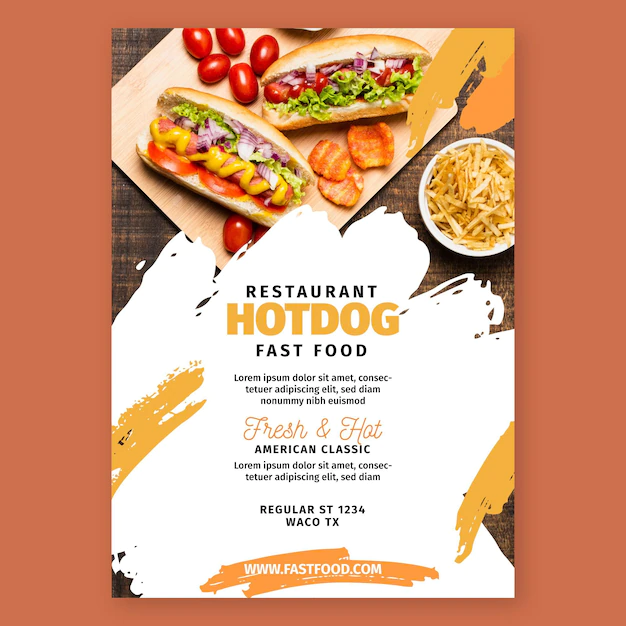 Free Vector | American food flyer template