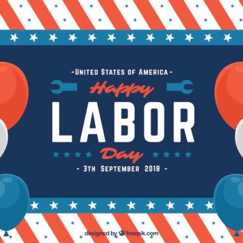 Free Vector | American labor day composition with flat design